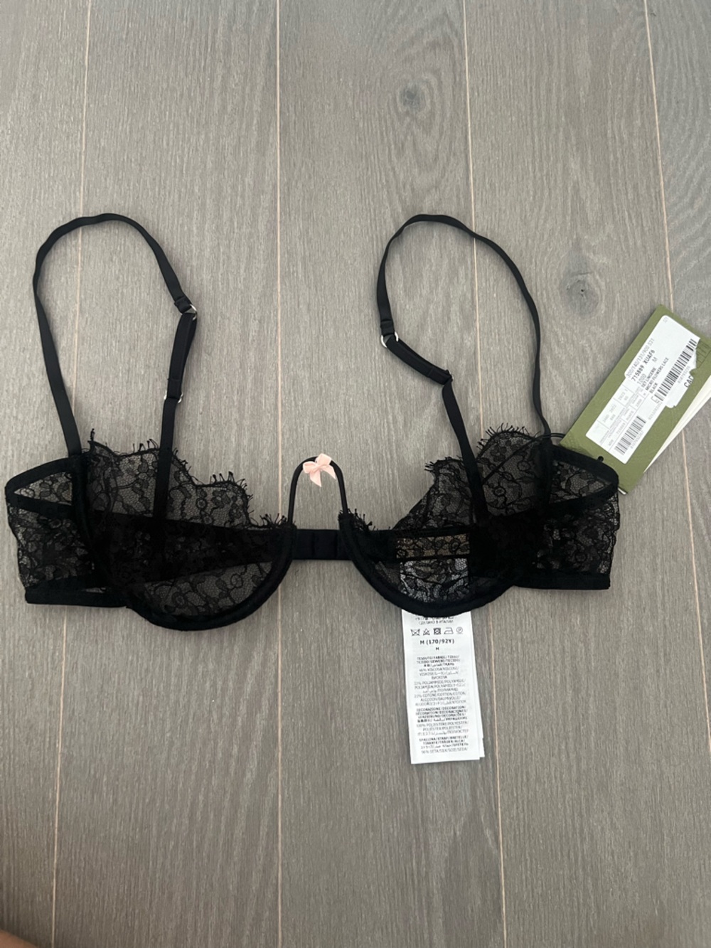 Gucci Black Lace Underwire Bralette NW
